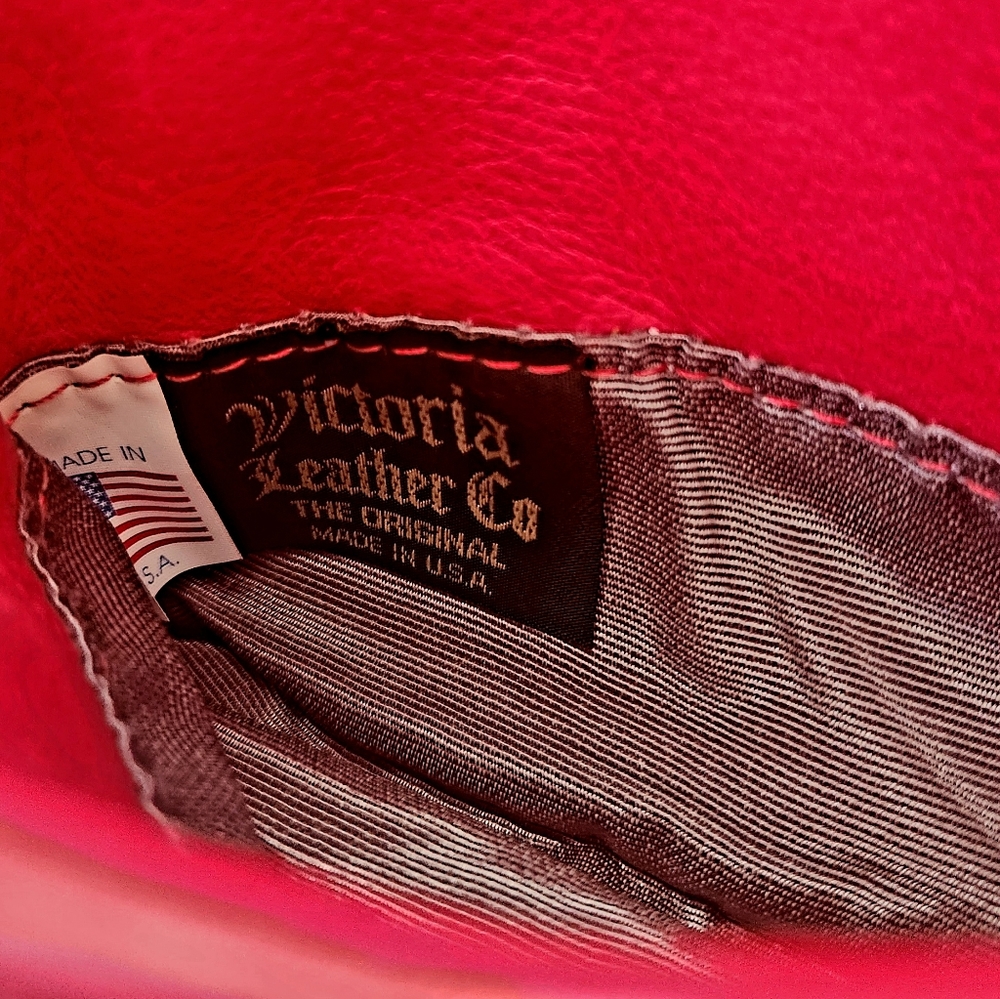 SOLD Red Leather Mini Small Crossbody Bag - Picture 10 of 16